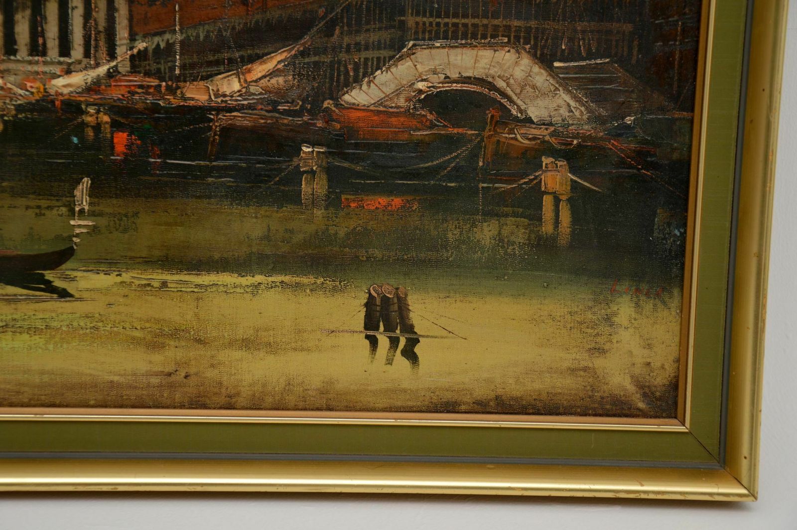 Antique Landscape Oil Painting Signed ‘Liner’ photo vinterior