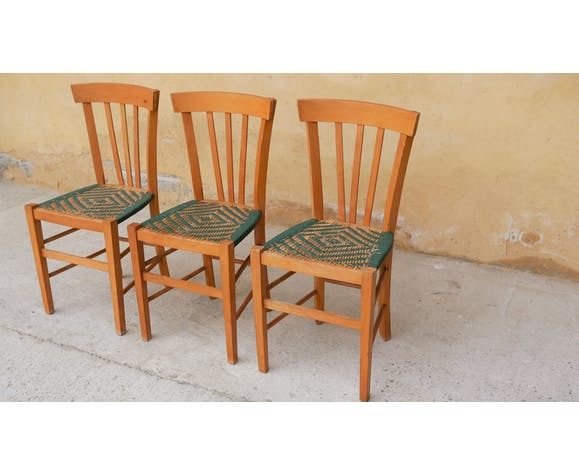 Furniture Cane Country Chair In Wood And Rattan photo