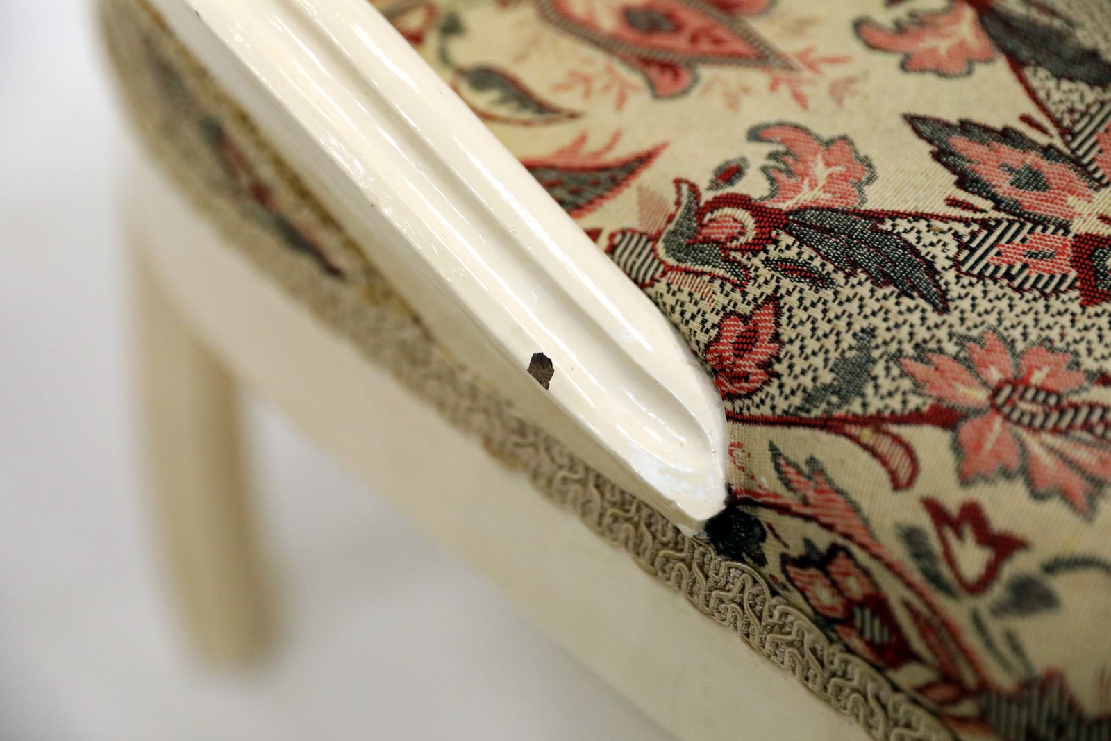 photo furniture French Style Spoon Back Easy/Bedroom Chair Cream Frame Free Uk Delivery