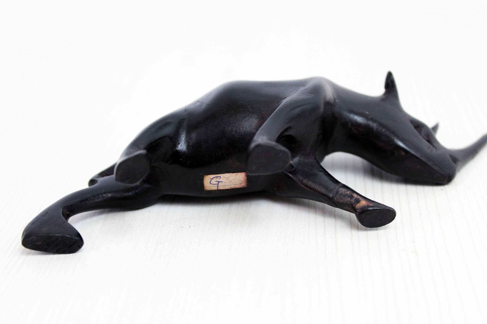 Rhino Wooden Figurine 1970, 1970s photo Art