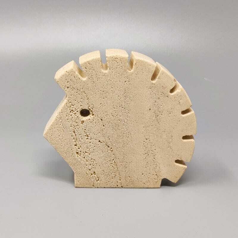 1970s Original Big Travertine Hedgehog Sculpture By Enzo Mari For F.Lli Mannelli photo for sale