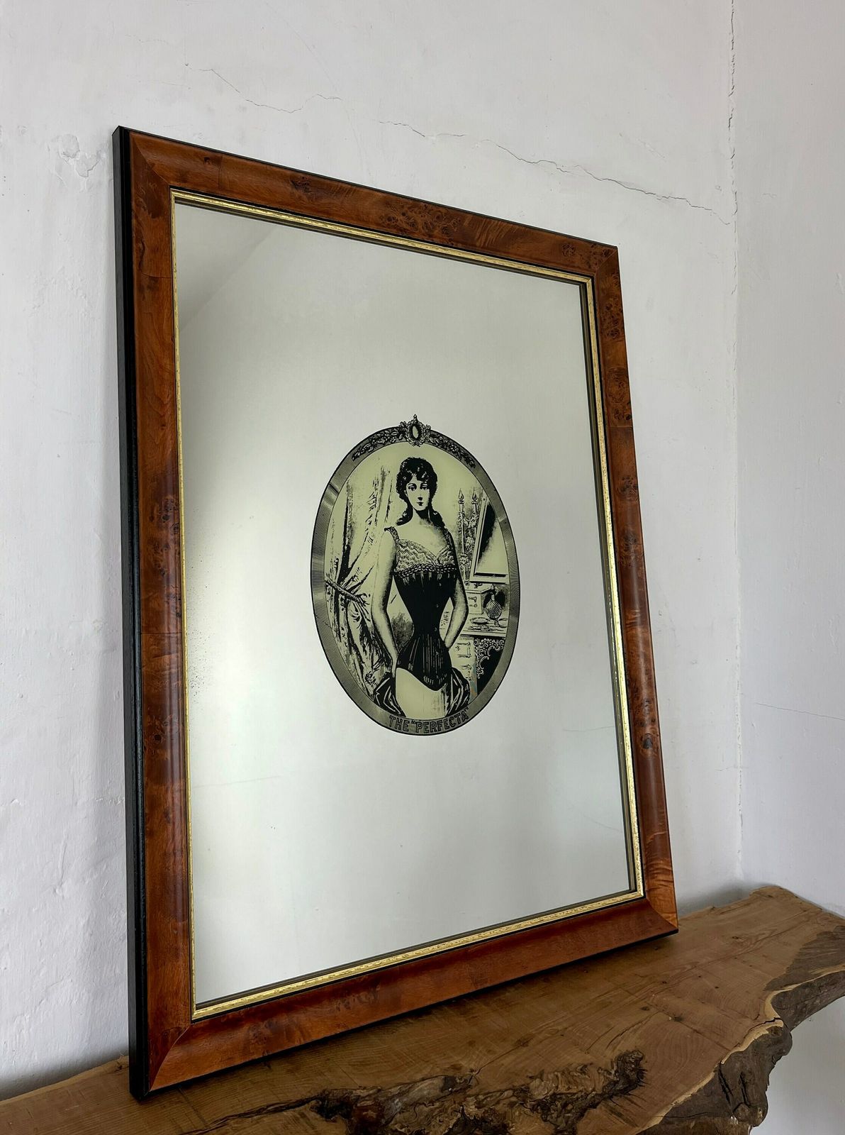 Beautiful Antique Peter Robinson   The Perfecta Corset Advertising Mirror, Oxford Street London, Victorian Design, Wall Art photo furniture