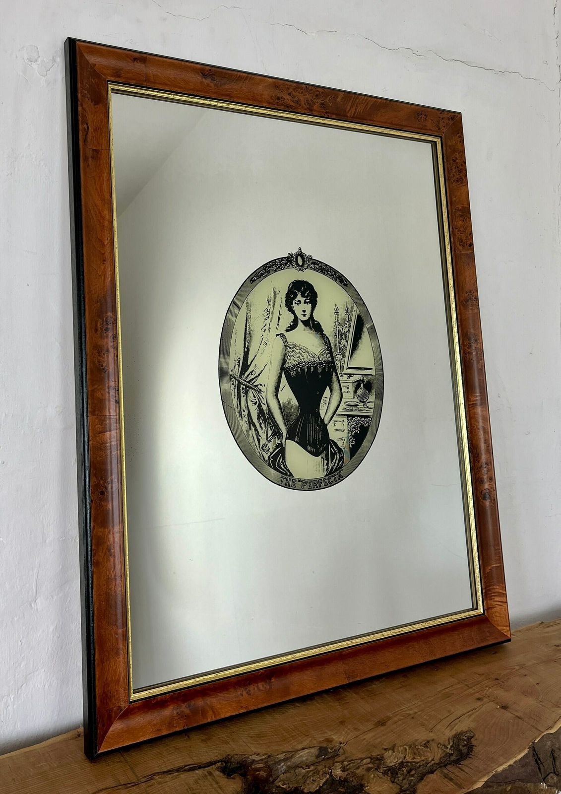 Beautiful Antique Peter Robinson   The Perfecta Corset Advertising Mirror, Oxford Street London, Victorian Design, Wall Art photo Home Decor