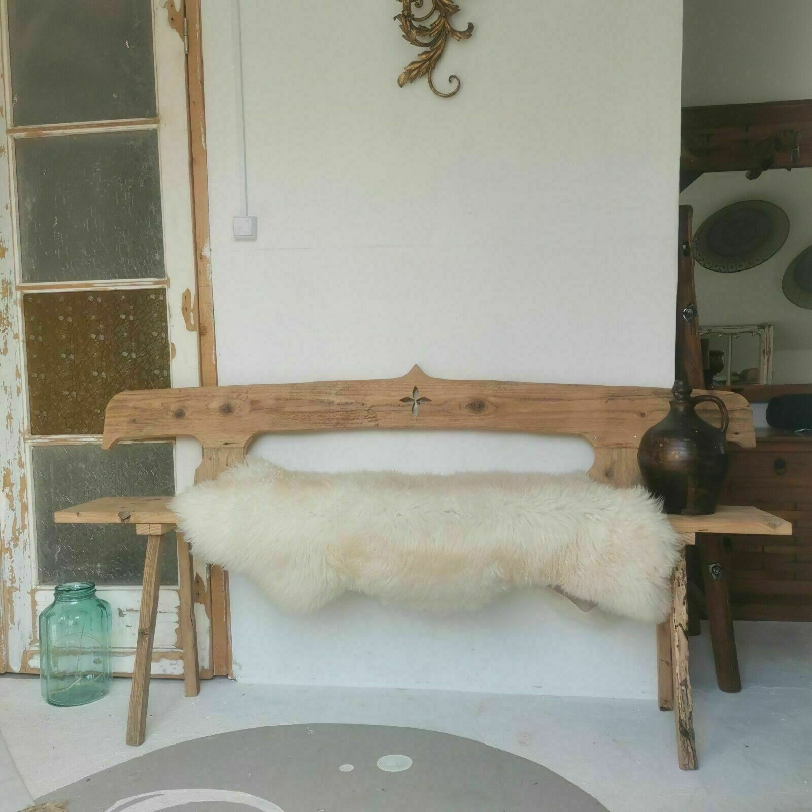 Vintage Bench Handcrafted Vintage Rustic Wooden Bench Seat Side Table Reclaimed photo furniture
