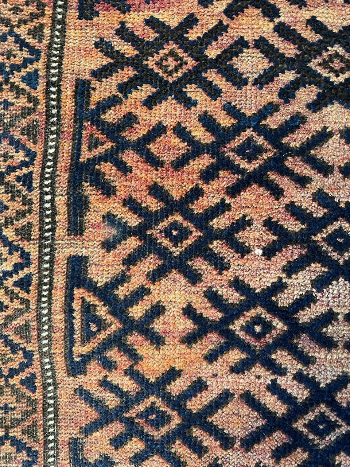 Medium Antique Afghan Rug 100% Wool Dating photo Textiles