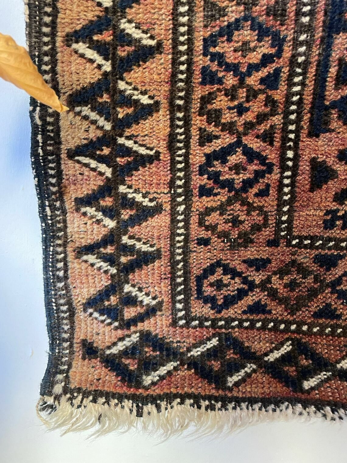 Medium Antique Afghan Rug 100% Wool Dating photo 280.0
