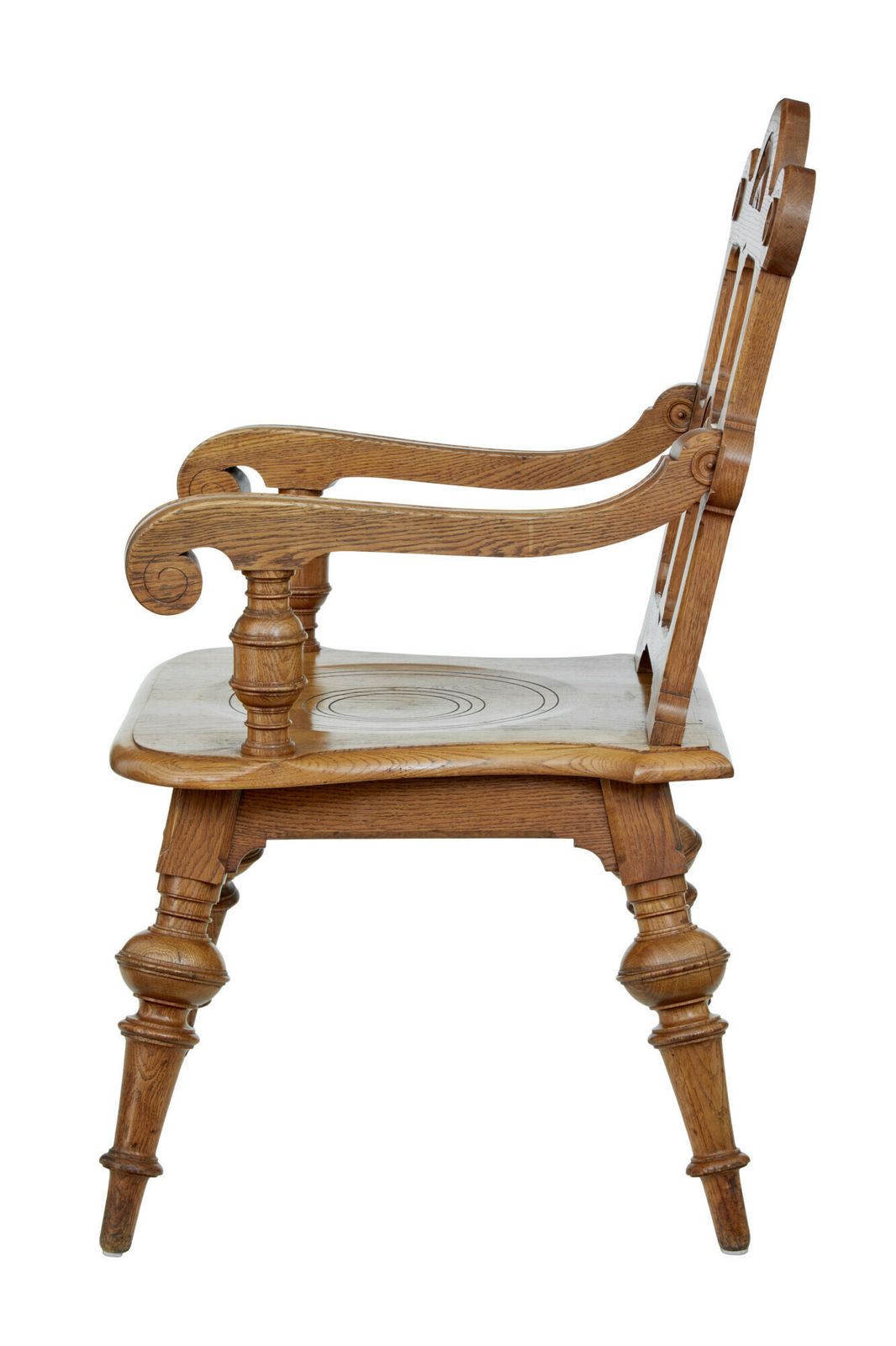 Late 19th Century Carved Oak Arts And Crafts Armchair photo buy