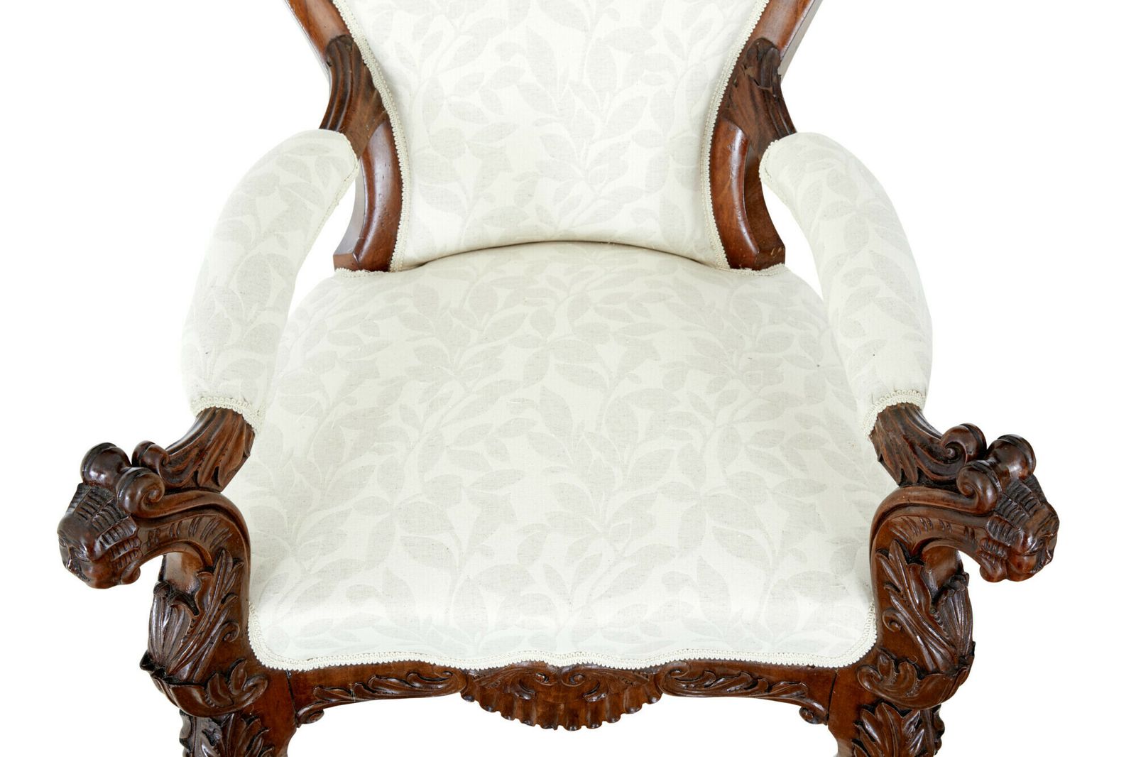 photo for sale Mid 19th Century Carved Walnut Armchair