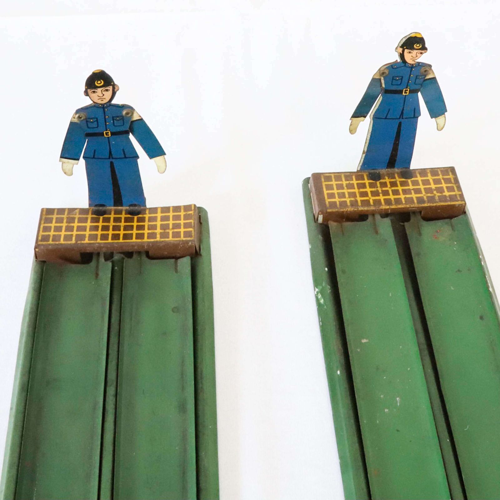 Pair Of English Mid Century Toleware Tin Plate Toys photo vintage