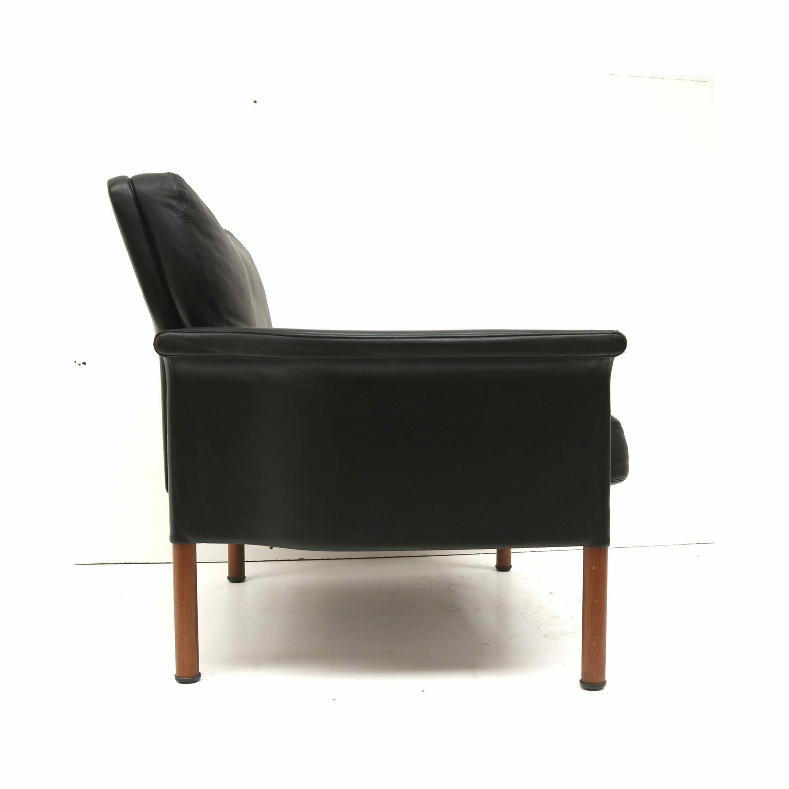 Black Leather Danish Design Leather Armchair Designed By Hans Olsen From The 1960s photo for sale