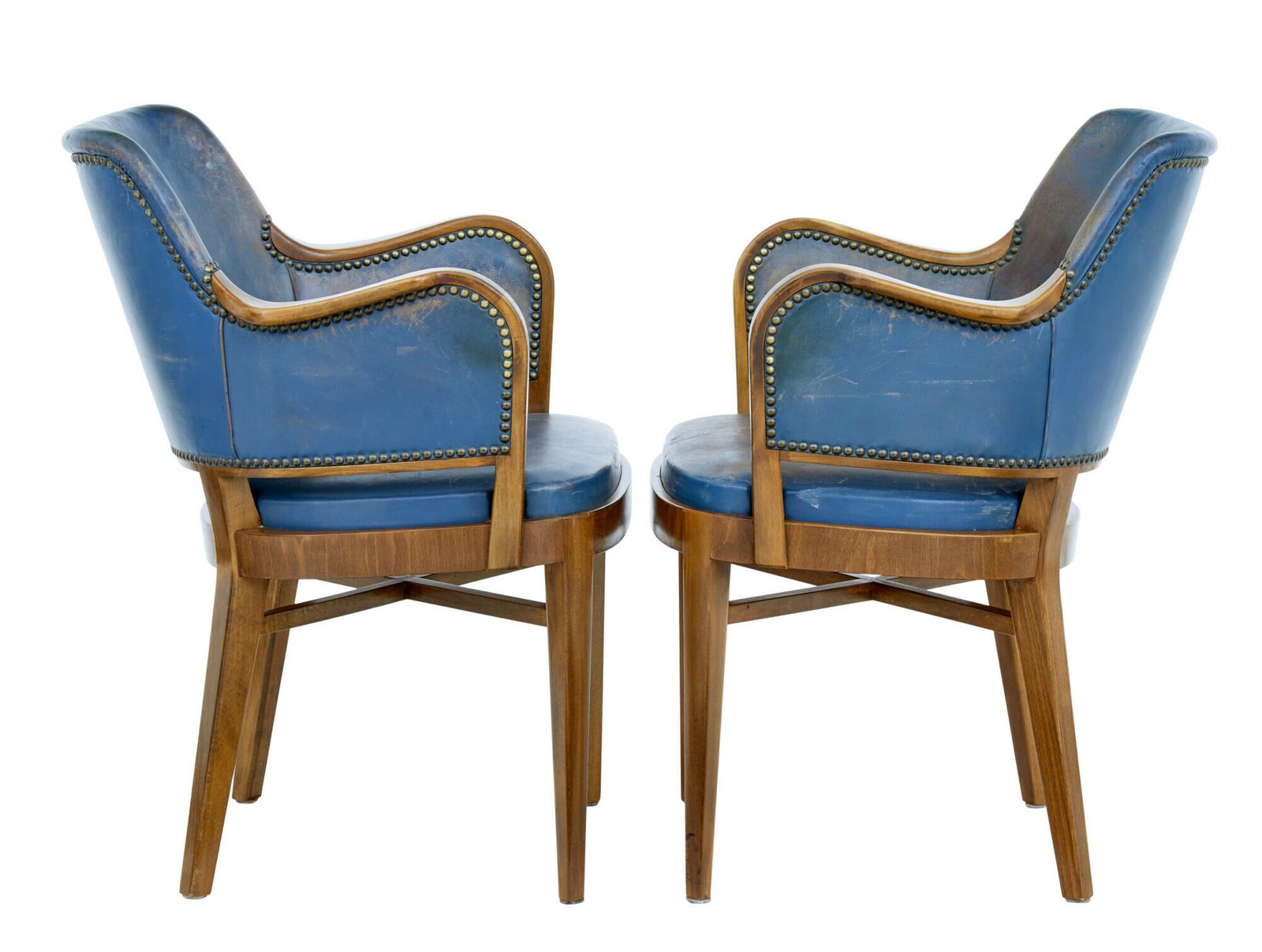 Pair Of Mid 20th Century Teak And Leather Armchairs photo Furniture