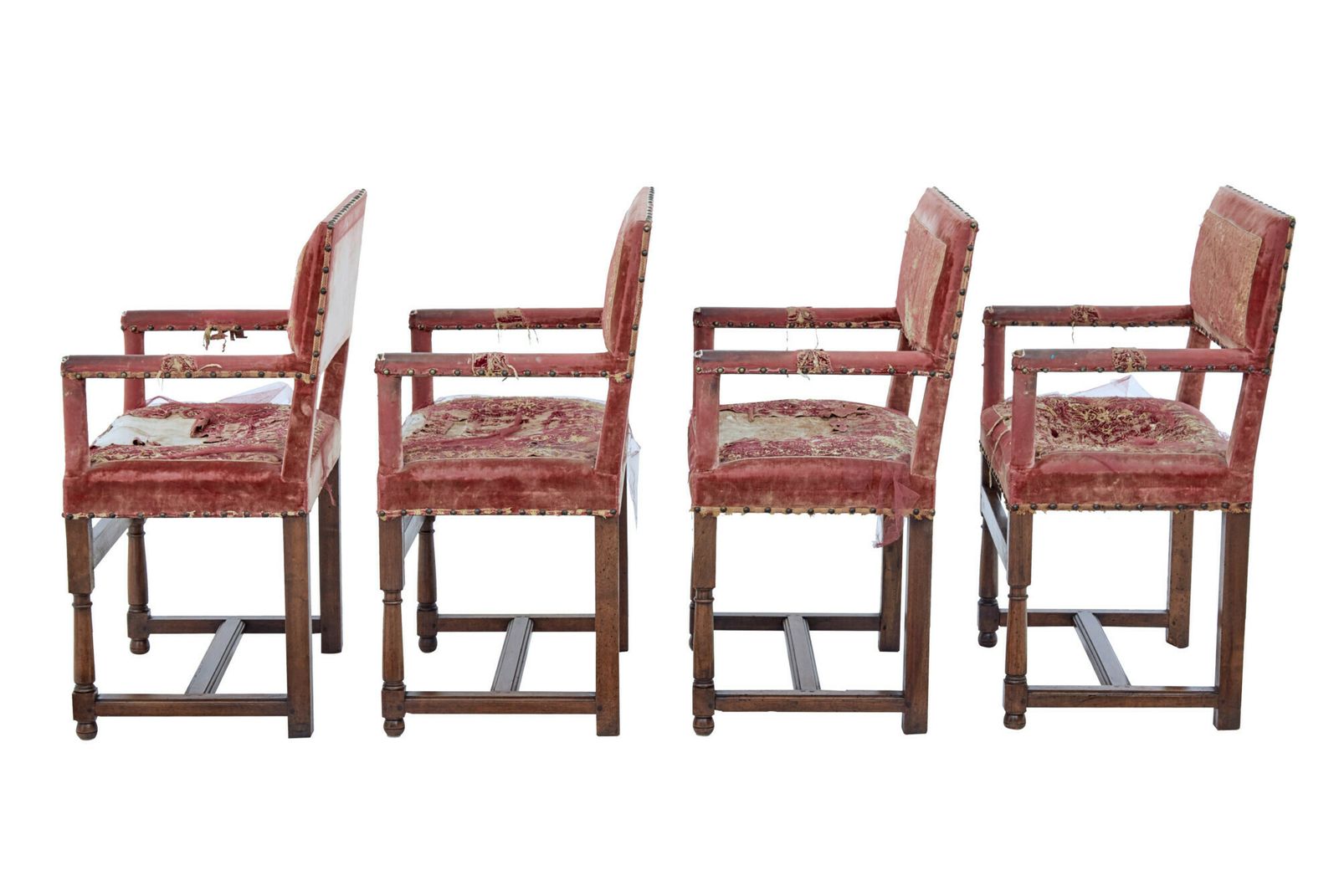 photo for sale Set Of 4 19th Century Walnut Coronation Armchairs