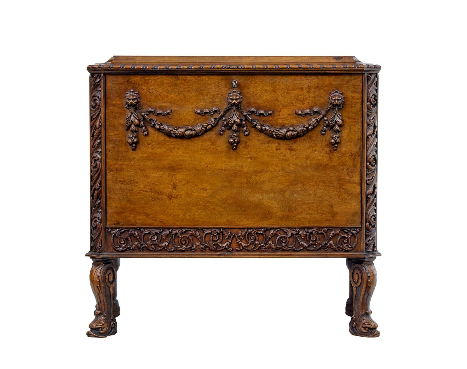 photo for sale Mid 20th Century Rococo Revival Carved Walnut Chest Of Drawers
