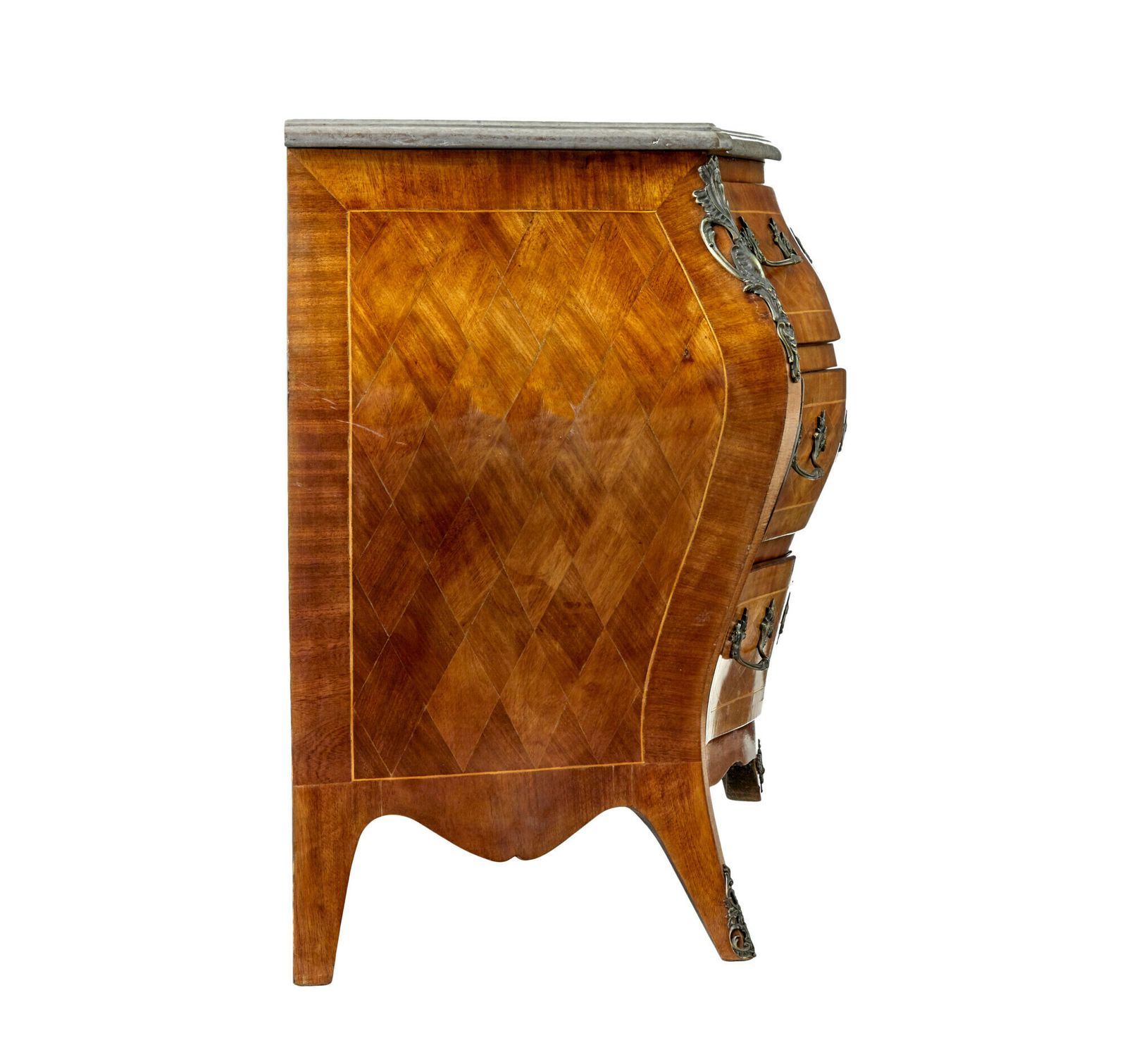 Mid Century French Walnut Marble Top Commode photo 1425.0