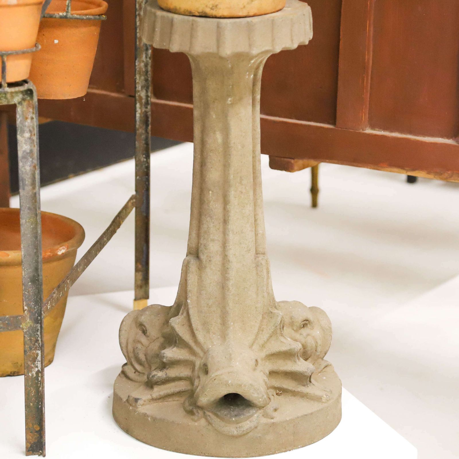 Early 20th Century Stoneware Dolphin Pedestal Base