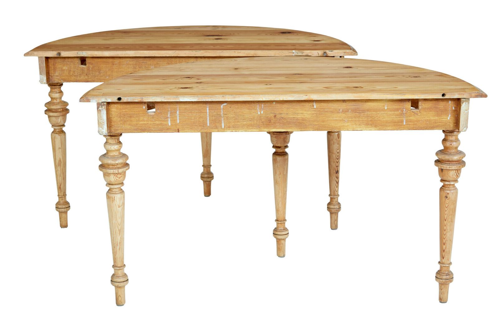 Pair Of Swedish 19th Century Pine Demi Lune Occasional Tables photo for sale