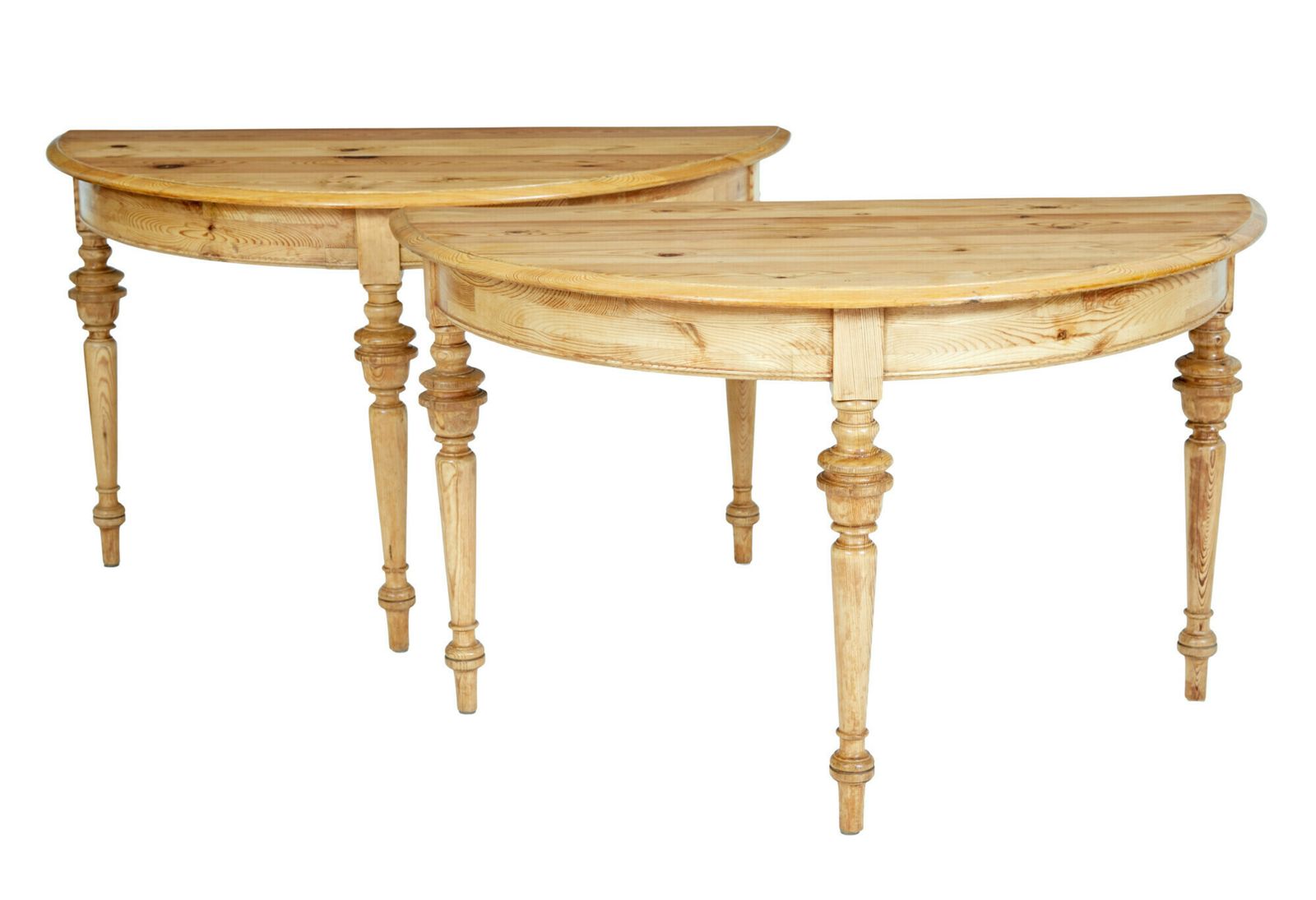 Pair Of Swedish 19th Century Pine Demi Lune Occasional Tables photo Furniture