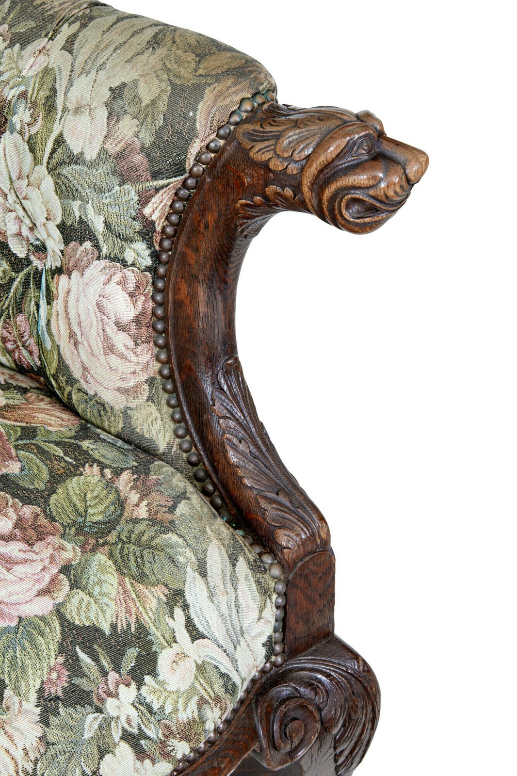 Pair Of French 19th Century Carved Oak Armchairs photo Furniture