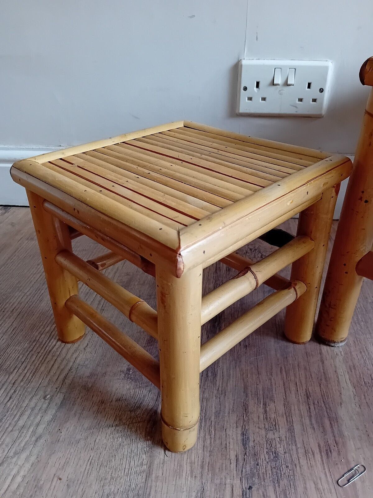 Original 1970's Mid Century Far Eastern Bamboo Boho Tiki Nest Of Tables photo vintage