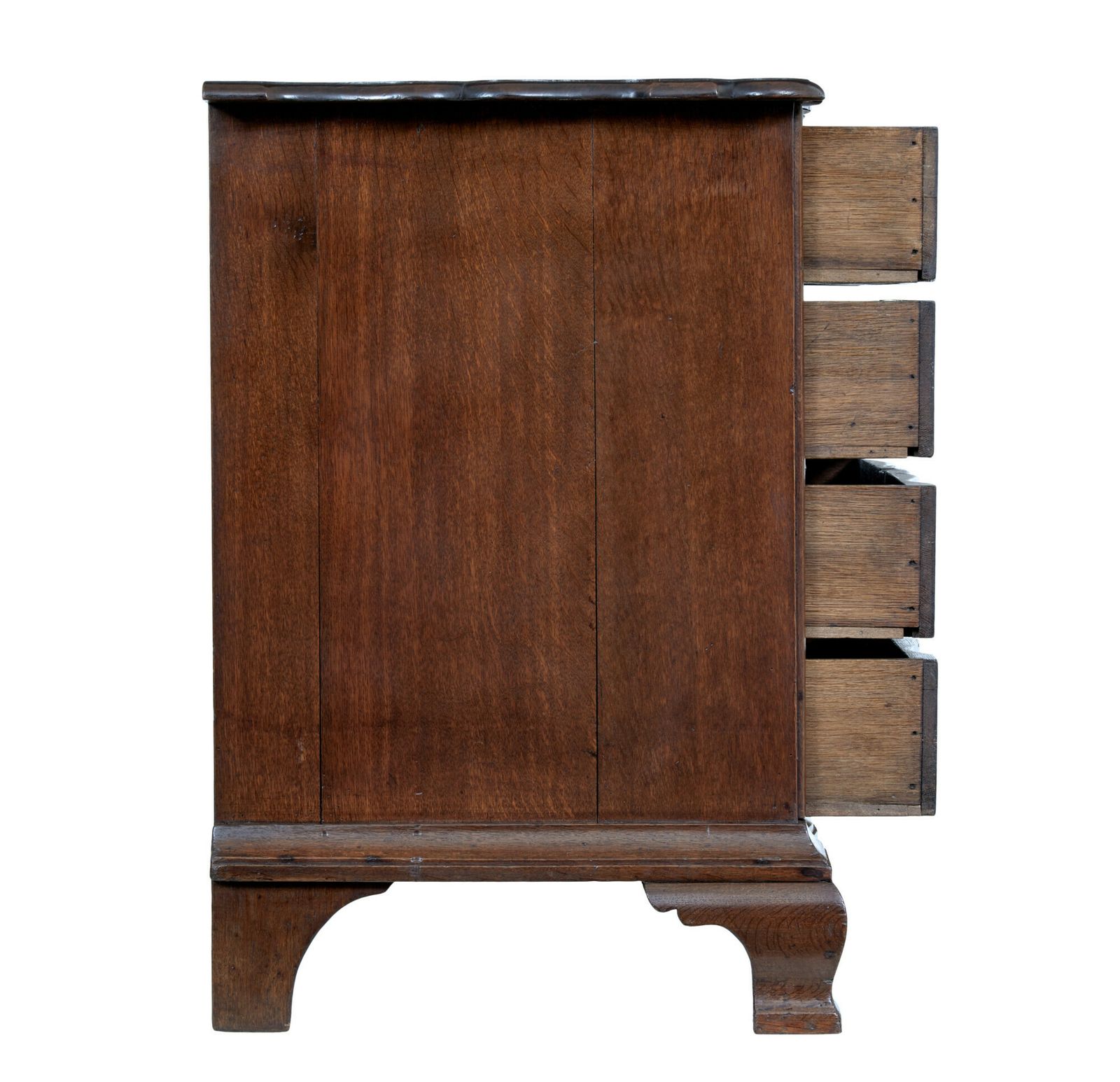 19th Century Shaped Front Oak Chest Of Drawers photo Furniture