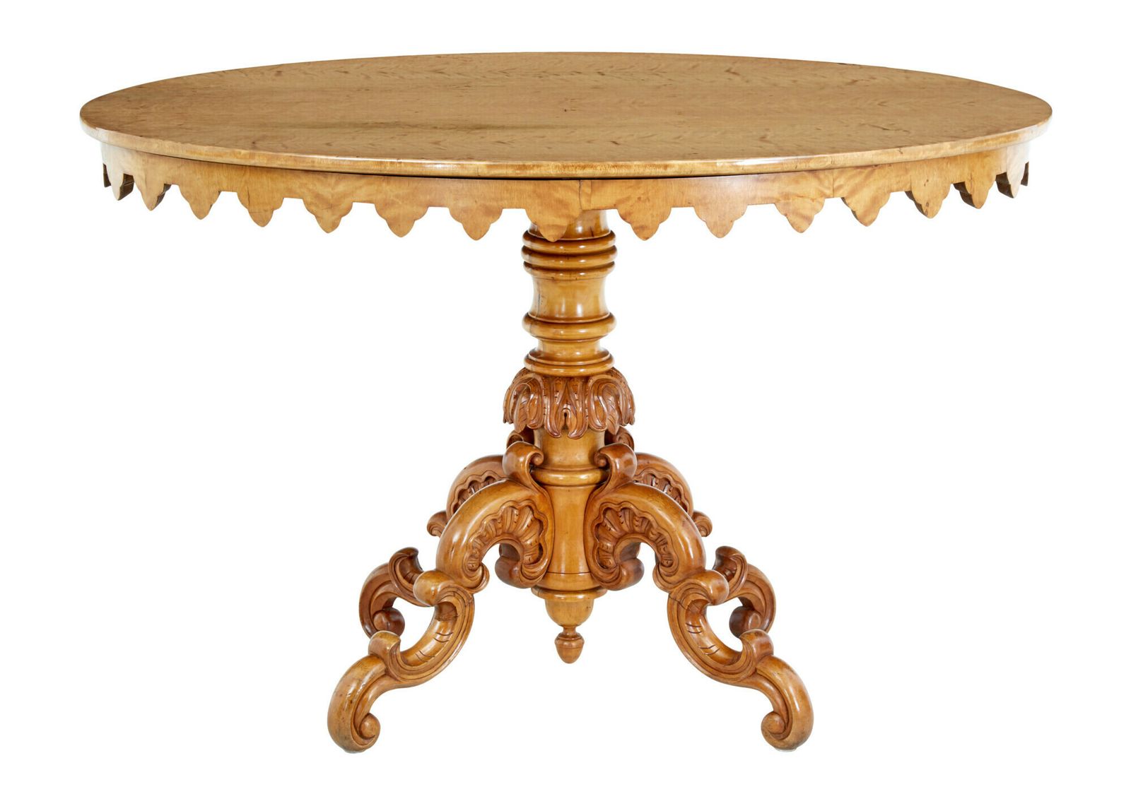 Swedish 19th Century Birch Oval Occasional Table photo for sale