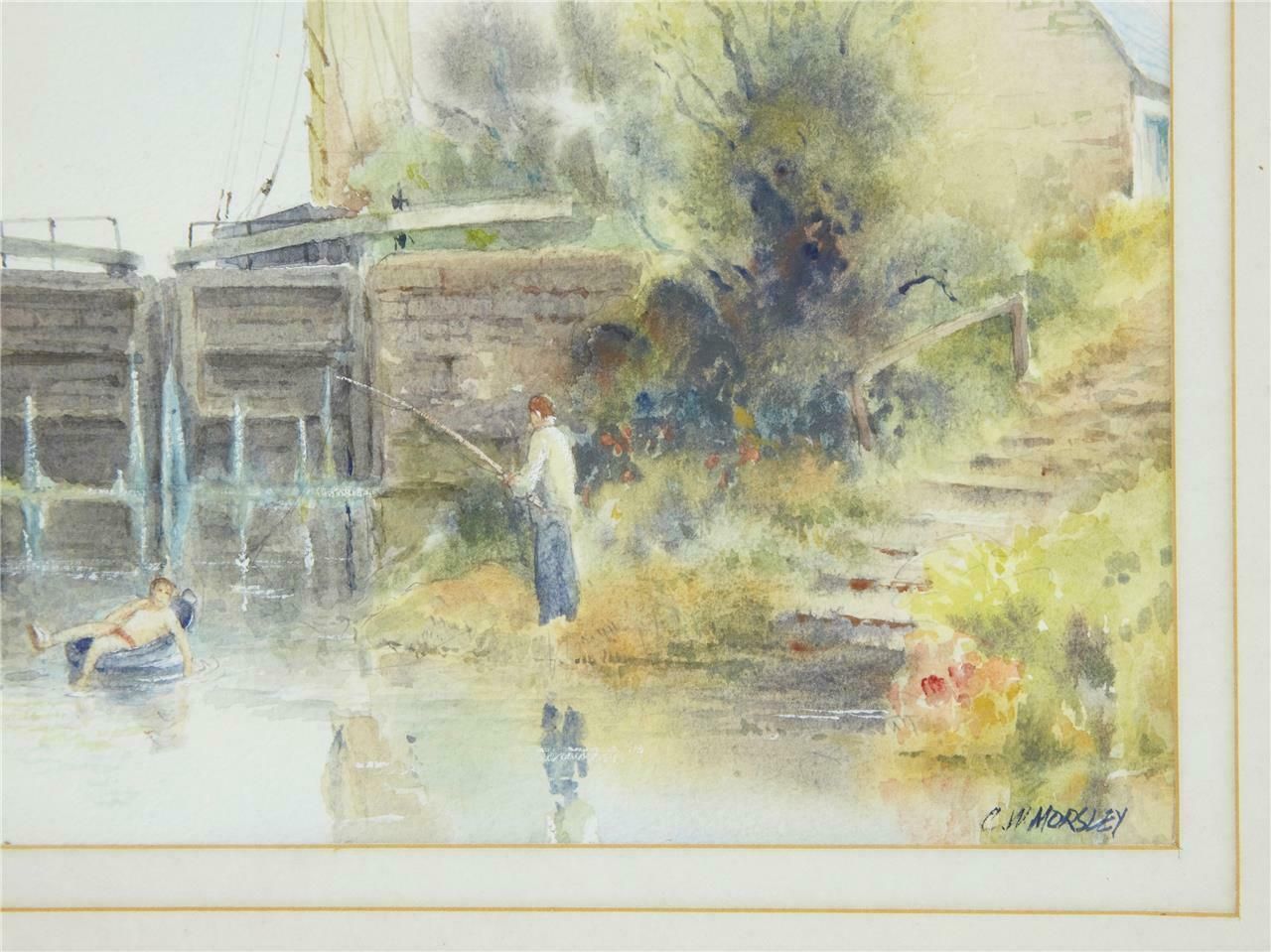 20th Century Landscape Water Colour By C W Morsley photo furniture