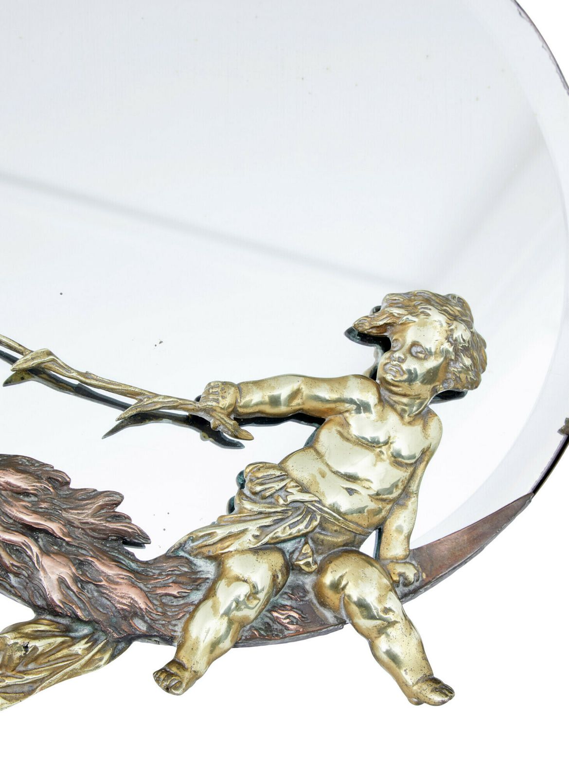 Period Art Deco Bronze And Brass Table Mirror photo Home Decor