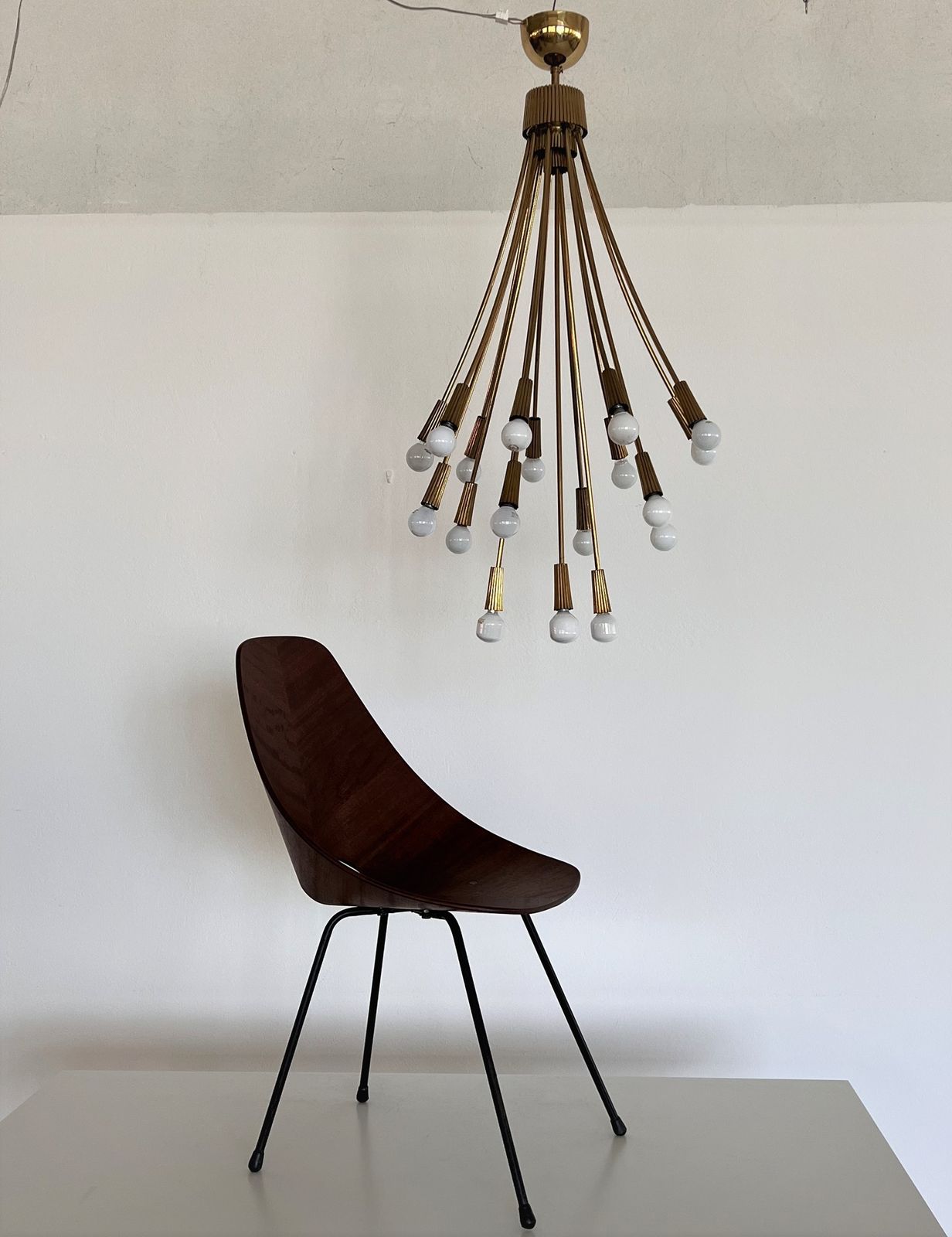 Italian Chandelier In Brass With 18 Lights, 1970s photo furniture