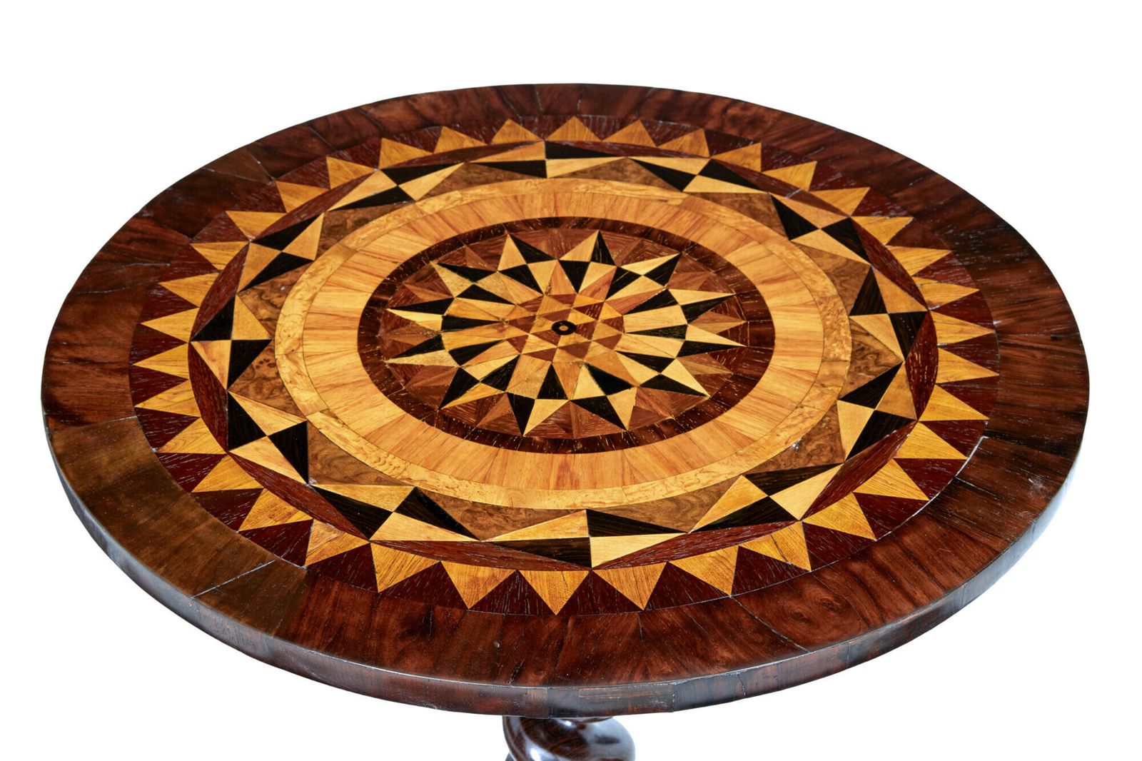 Early Victorian 19th Century Walnut Inlaid Tilt Top Occasional Table photo Furniture