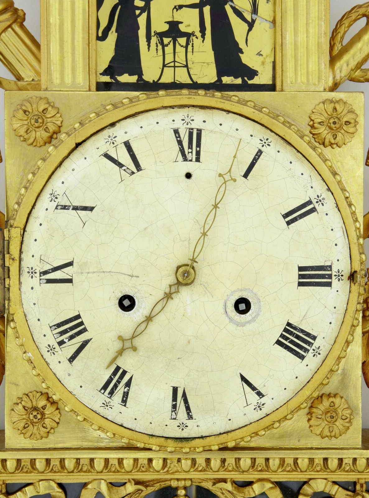 photo furniture 19th Century Swedish Gilt And Eglomise Ornate Wall Clock