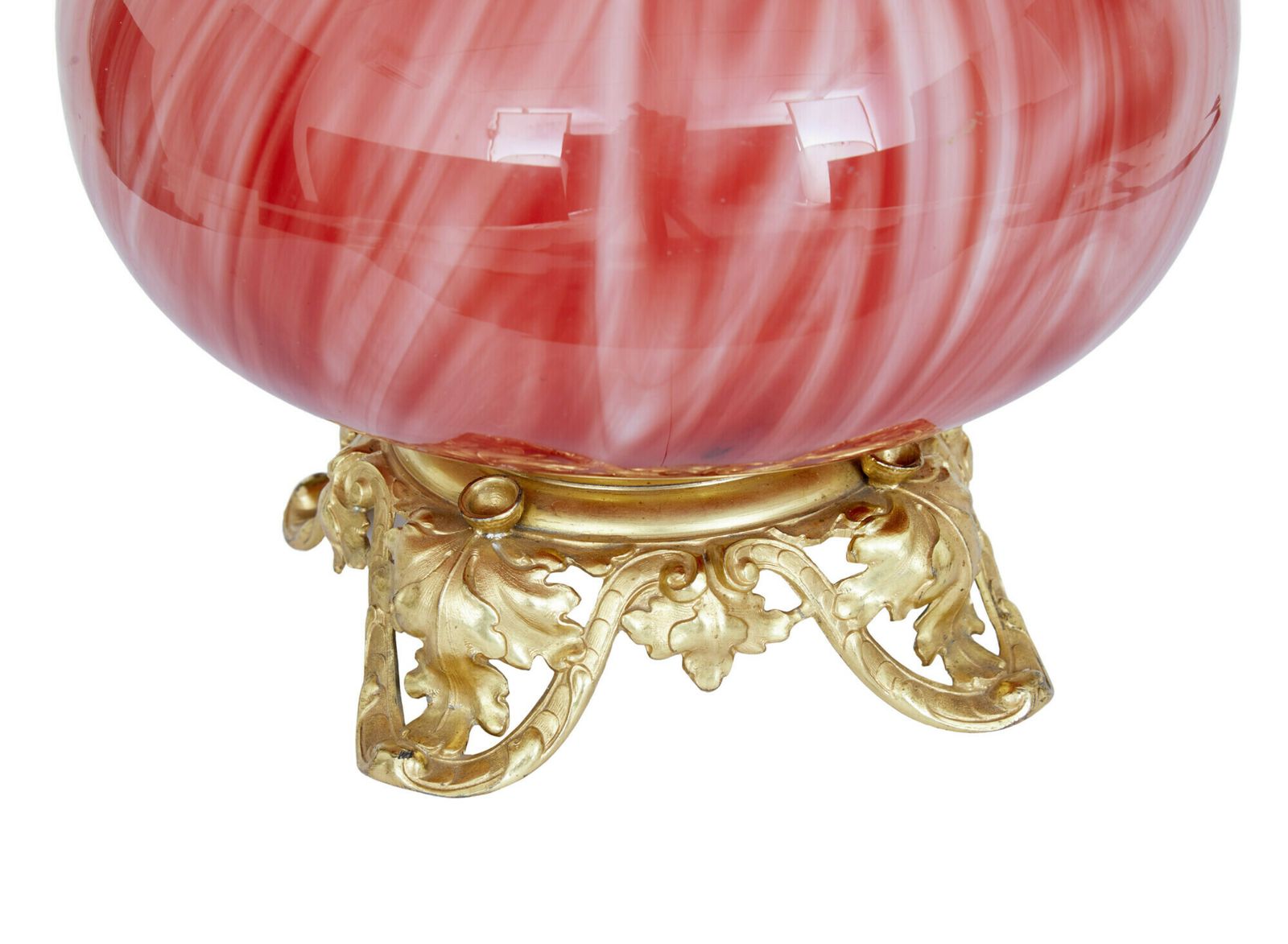 1930’s French Art Glass Vase With Ormolu Mounts photo for sale