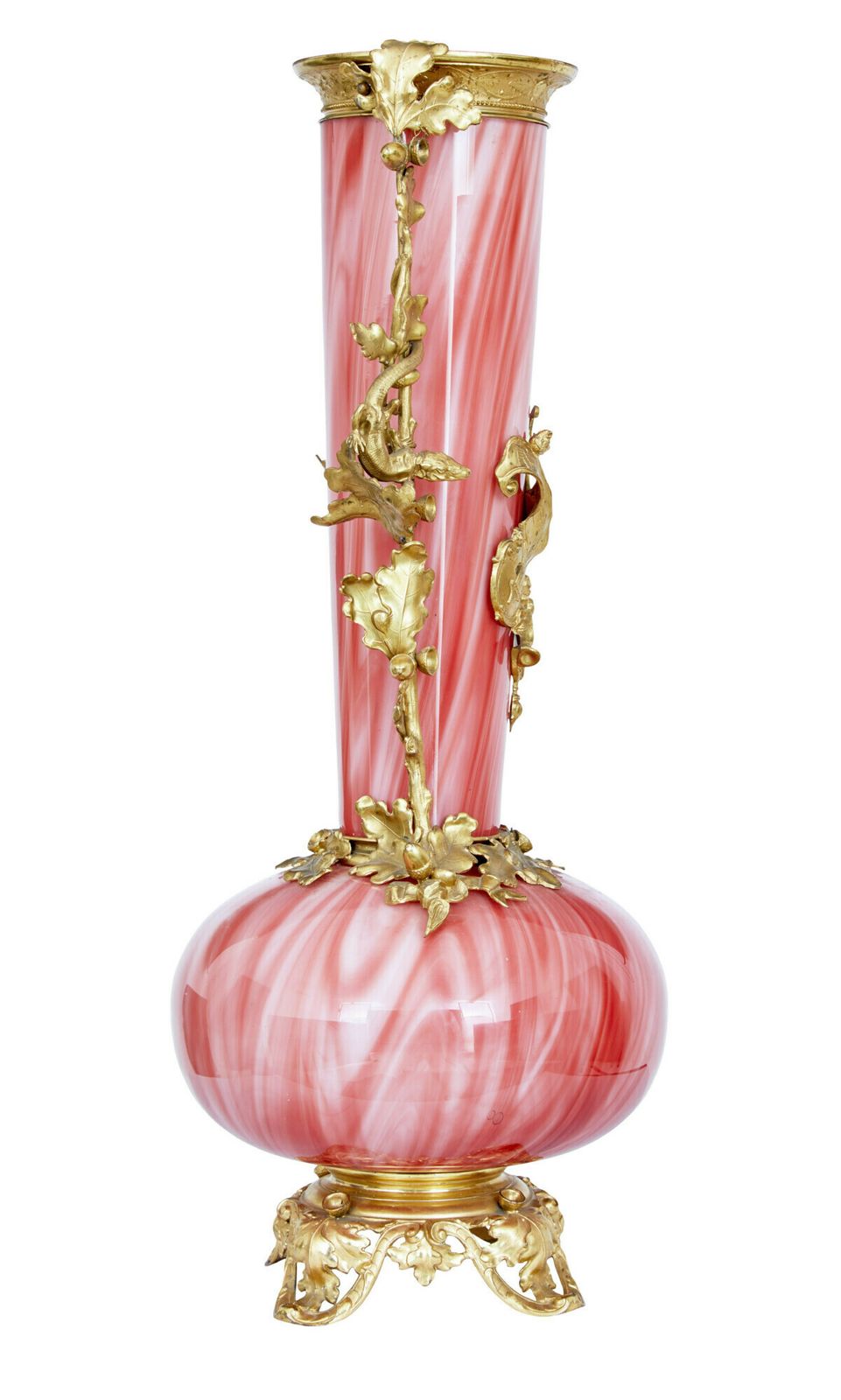 1930’s French Art Glass Vase With Ormolu Mounts photo buy