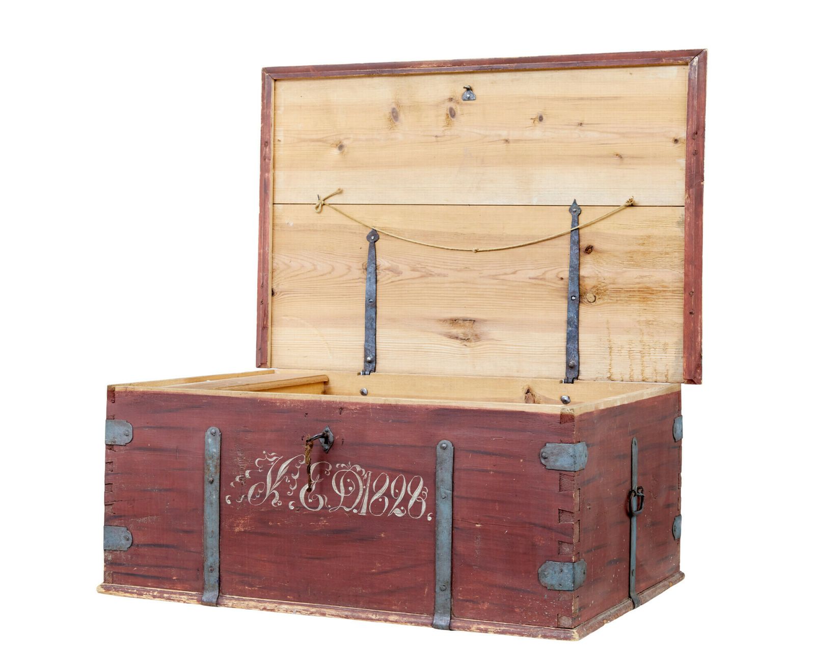 Early 19th Century Painted Pine Blanket Box photo buy