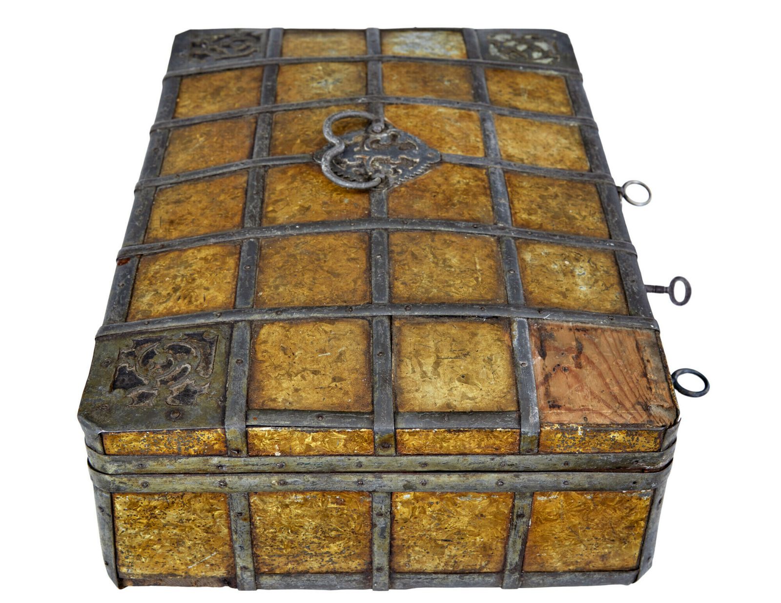 Late 18th Century Scandinavian Metal Bound Box photo for sale