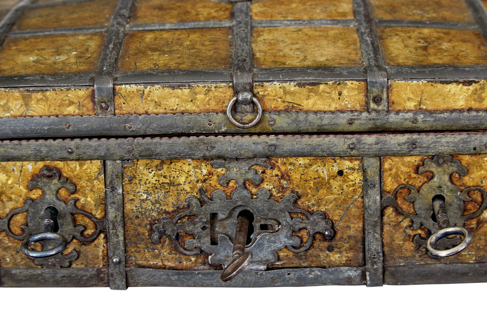 Late 18th Century Scandinavian Metal Bound Box photo vinterior