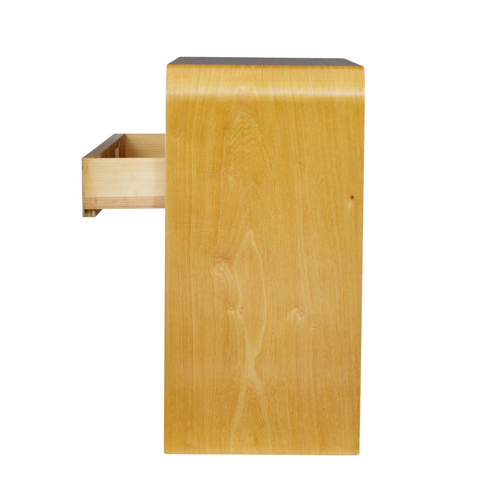 Mid Century Scandinavian Shaped Birch Bedside Table photo Furniture
