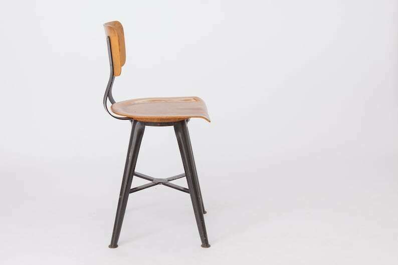 1 Of 4 Industrial Chairs Vintage 50s 60s photo for sale