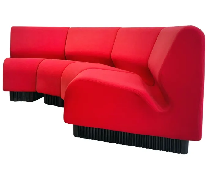 4 Seater Don Chadwick Modular Sofa Elements Easy Chairs Herman Miller Bright Red Fabric