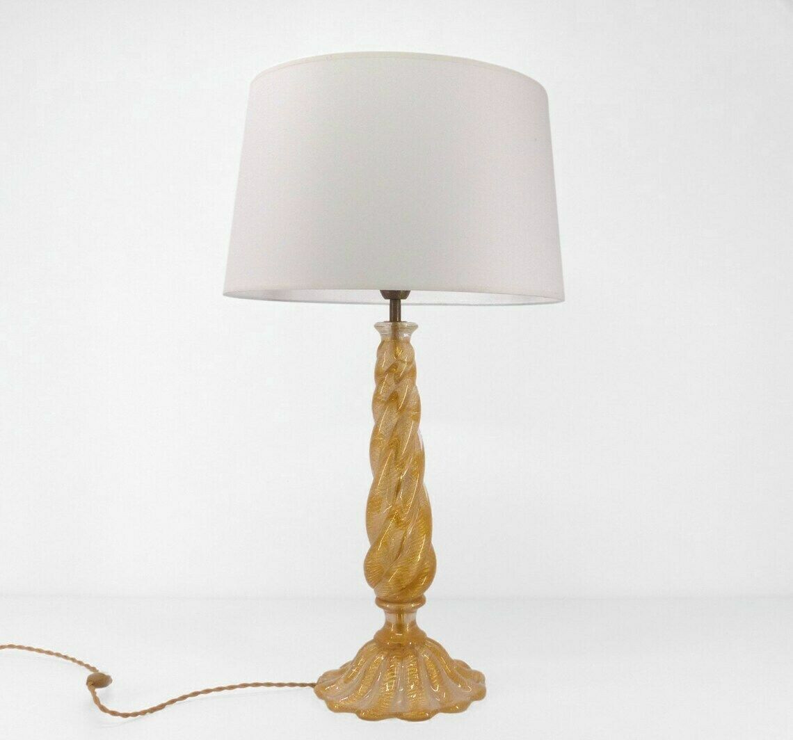 Murano Barovier Toso Lamp Base With Twisted Column Barrel 1960   Murano Barovier And Toso Lamp photo furniture