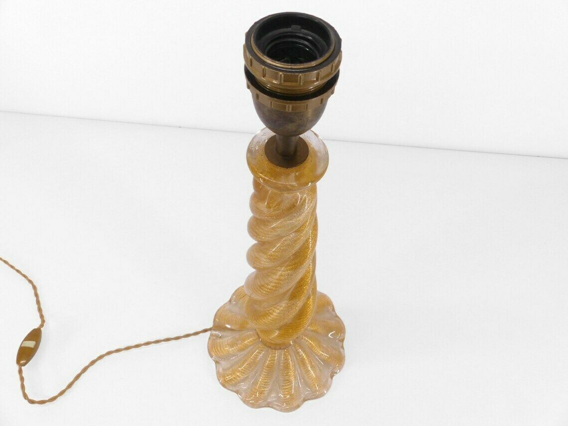 Murano Barovier Toso Lamp Base With Twisted Column Barrel 1960   Murano Barovier And Toso Lamp photo Lighting