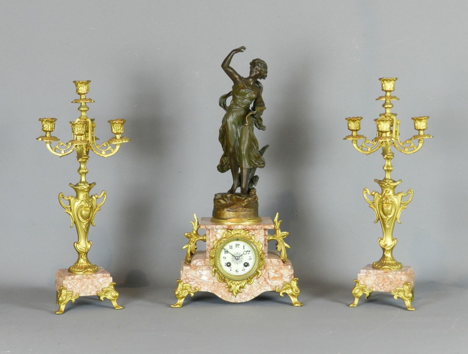 French Art Nouveau Mantle Clock 'Poésie' (Ch Ruchot) By Japy Freres