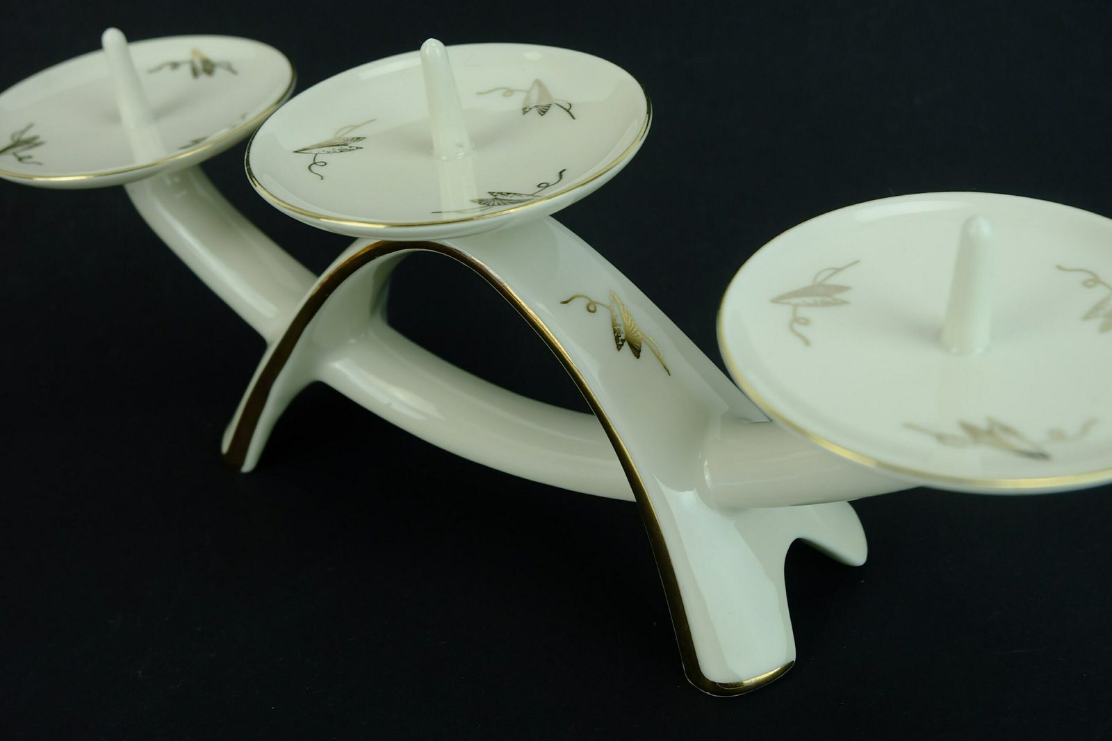 Mid Century Porcelain Candle Holder Alka Kunst Bavaria Decor 'Peking' photo for sale