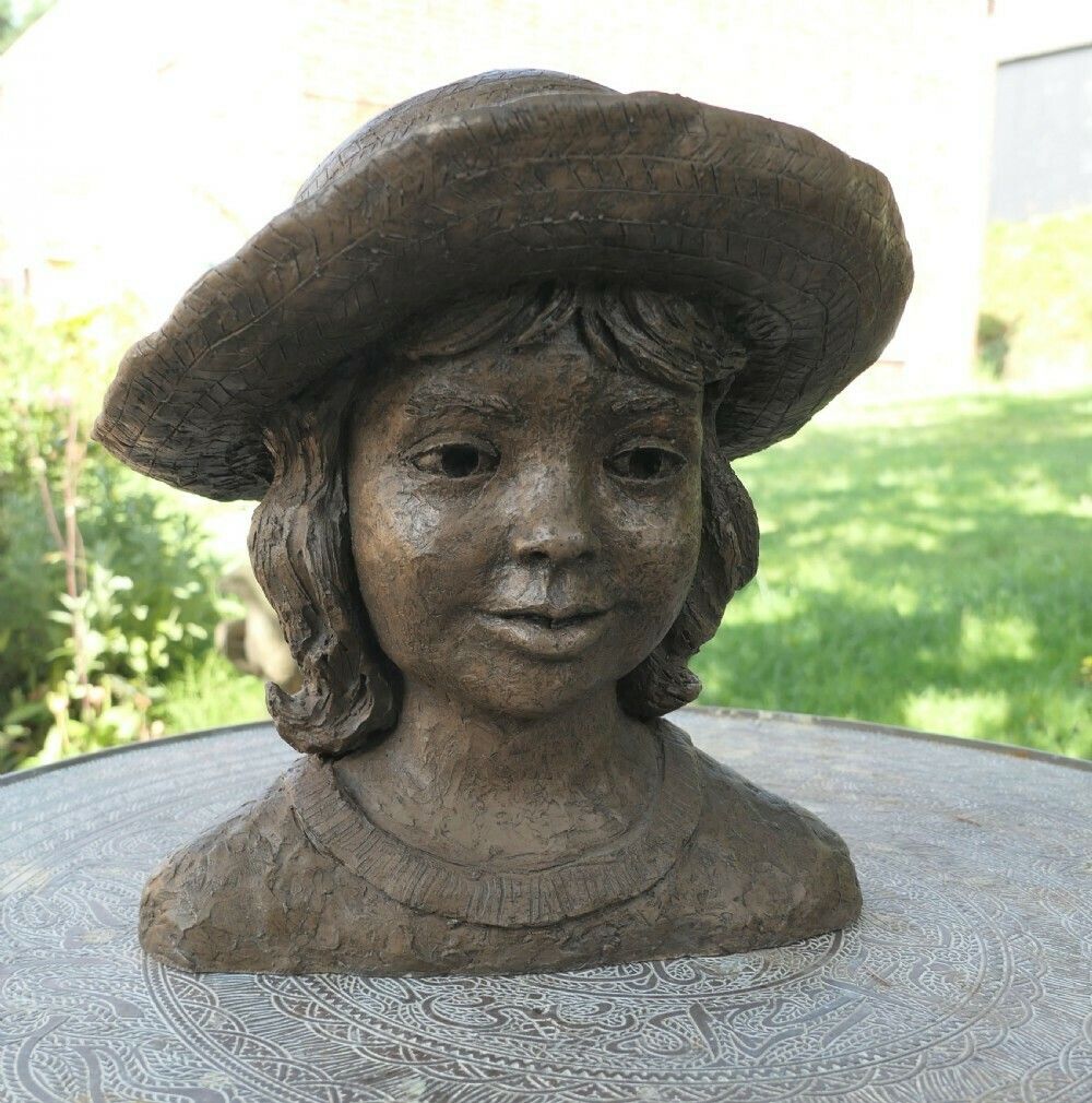 Artist’s Model Bust Of A Young Girl In A Panama Hat, Not Signed