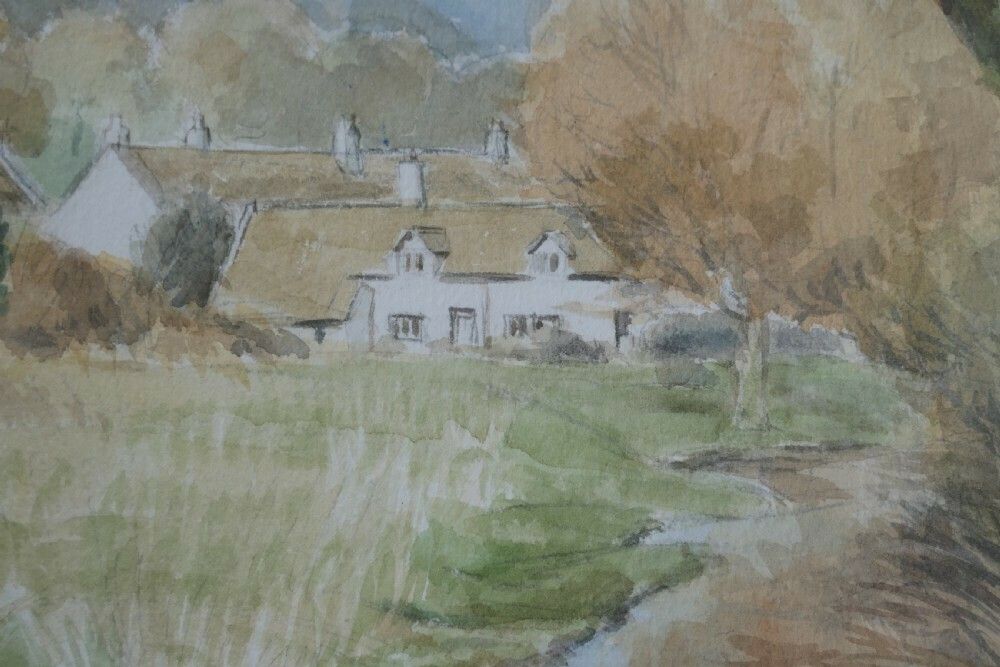 Framed And Glazed Ink And Watercolour By Desmond Walduck photo for sale