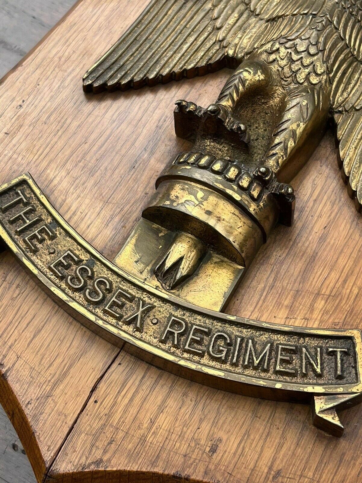 Antique & Very Rare Essex Regiment Brass Mess Plaque photo for sale