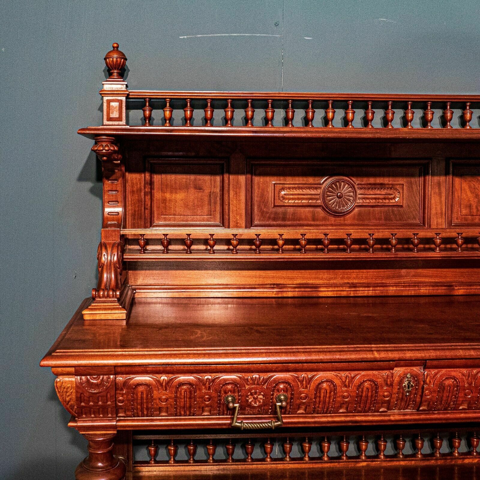 Exquisite Walnut French Intricately Detailed Buffet photo for sale