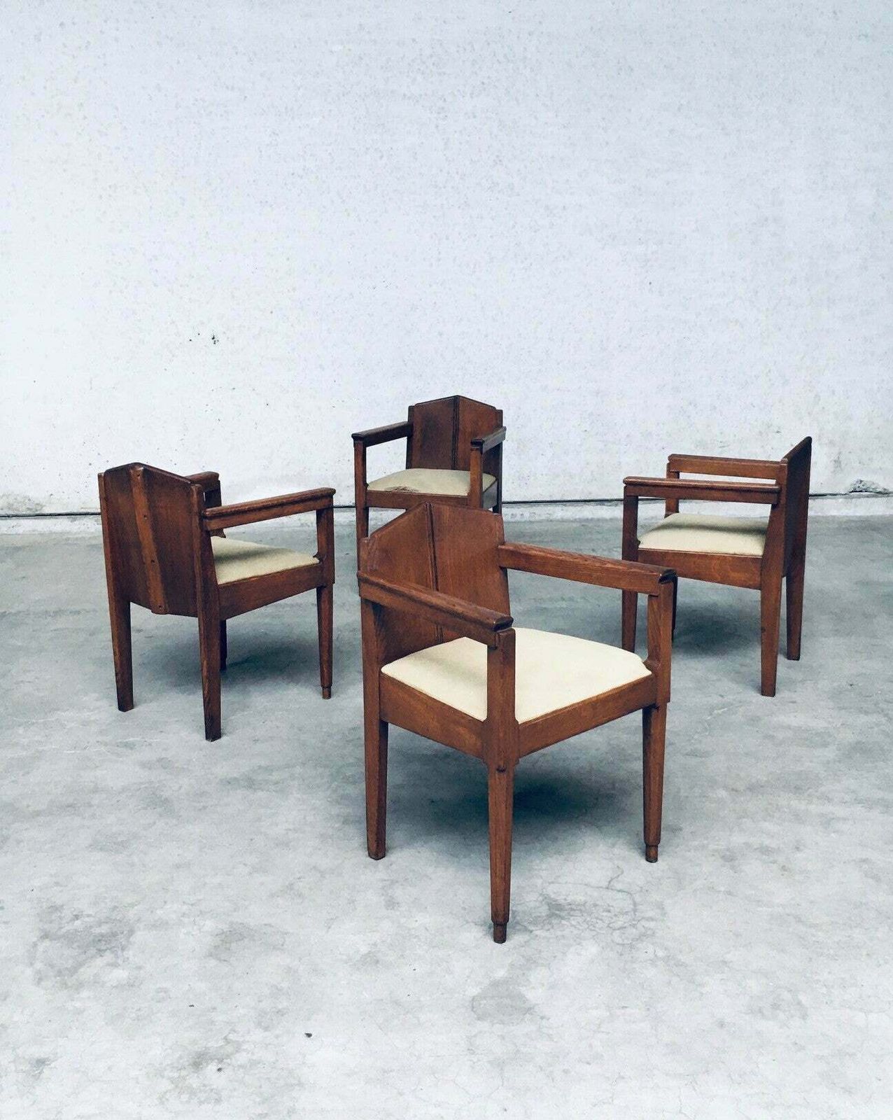 1910's Dutch Modernism Design Amsterdam School Dining Chair Set photo buy
