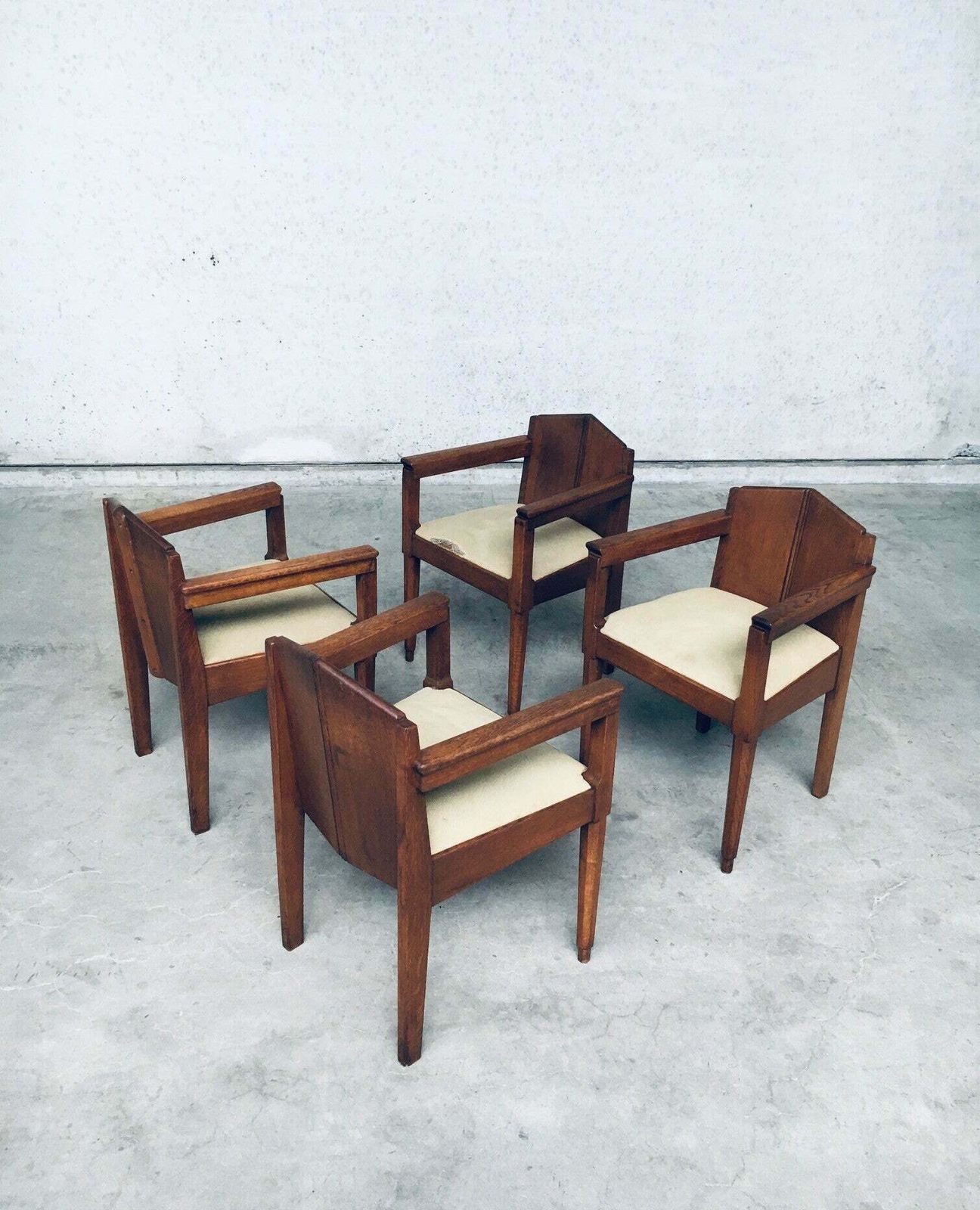 photo buy 1910's Dutch Modernism Design Amsterdam School Dining Chair Set
