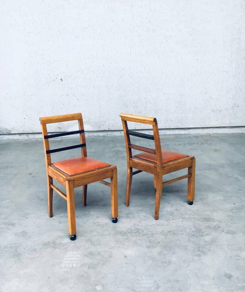 Art Deco Modernism Design Side Chair Set, België, Jaren 1930 photo buy
