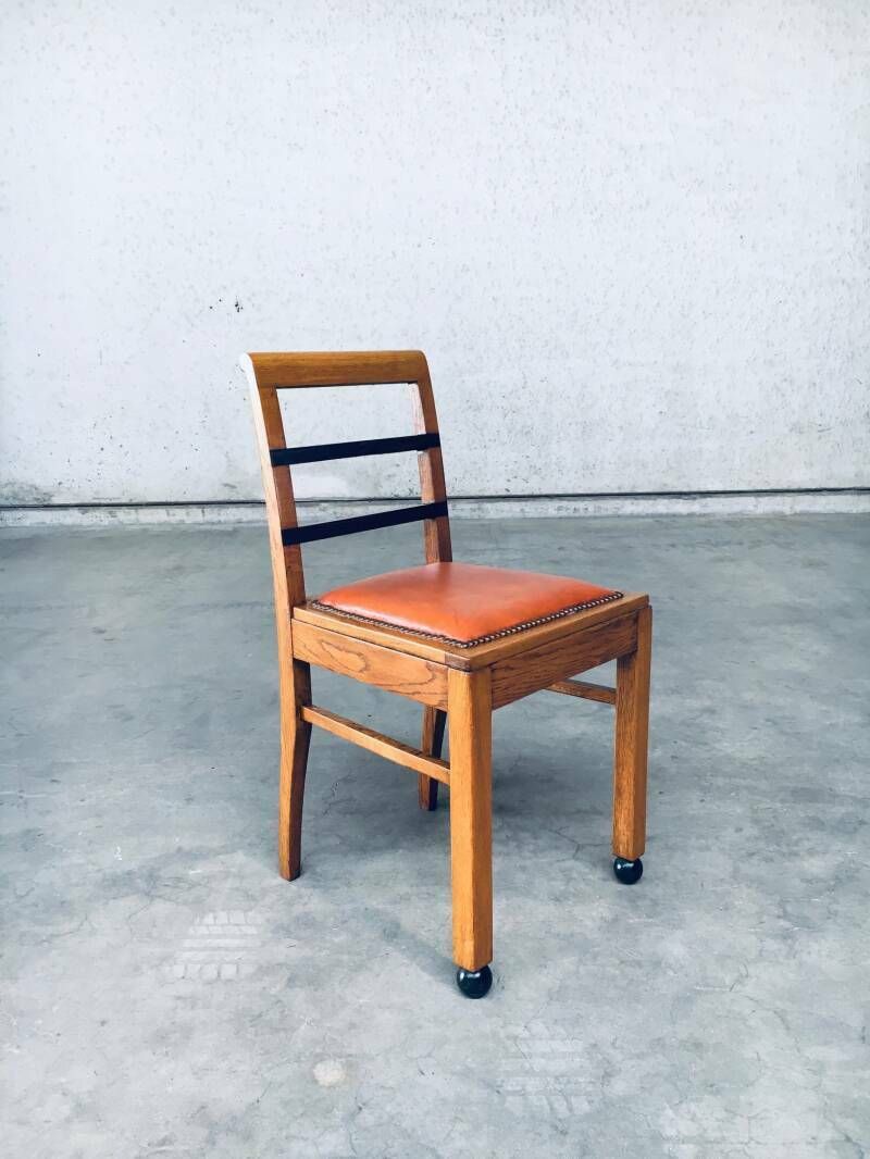 985.0 Art Deco Modernism Design Side Chair Set, Belgium 1930's photo